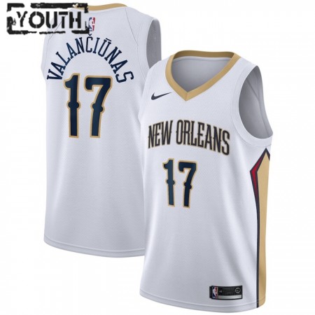 Barn New Orleans Pelicans Tröja jonas valanciunas 17 Nike 2022-23 Association Edition Vit Swingman